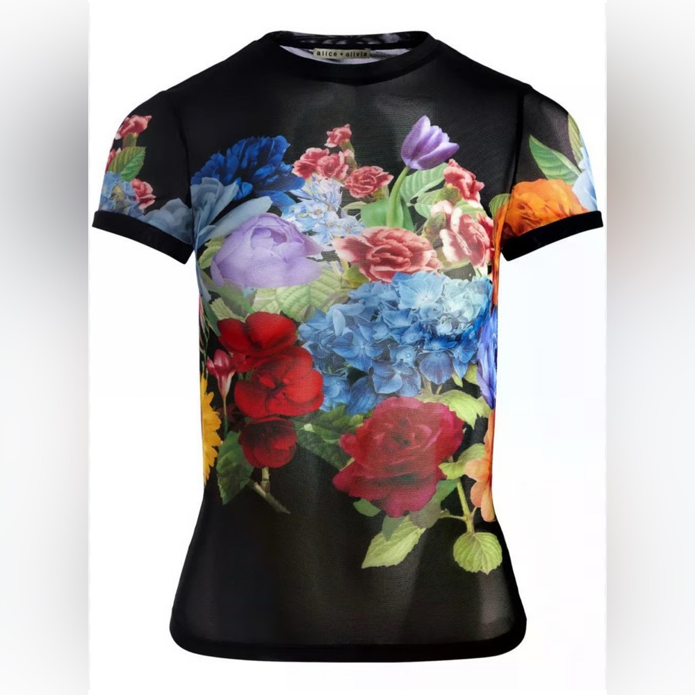 NWT- Alice and Olivia Tess Crew Neck Tee Size XS